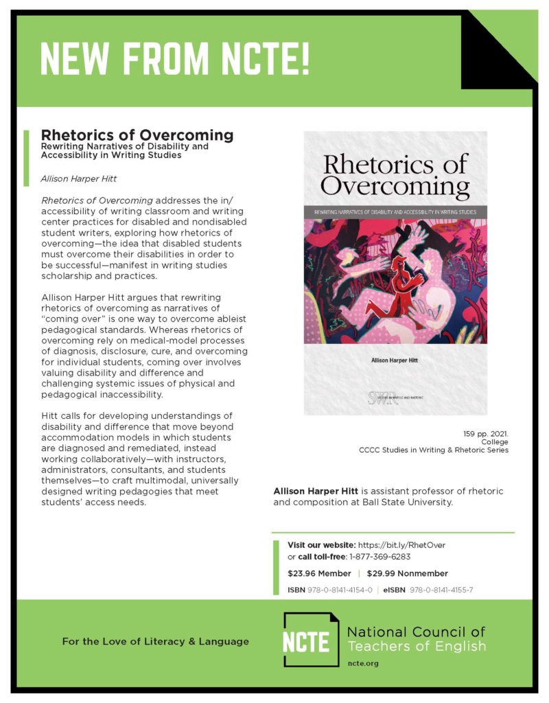 flyer: New from NCTE! Rhetorics of Overcoming
